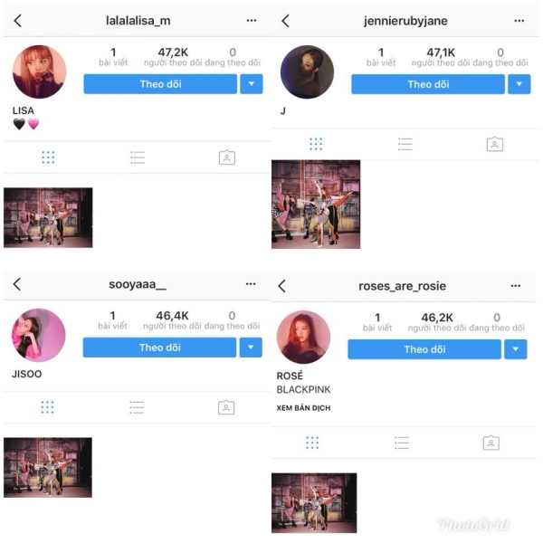 4 thành viên BLACKPINK đã công khai tài khoản Instagram riêng - SAOKPOP